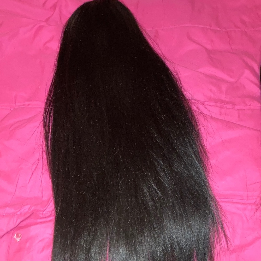 Long black synthetic ponytail